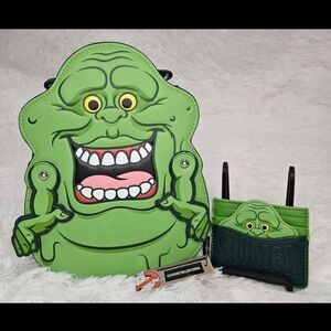 Loungefly Ghostbusters Slimer Convertible Mini Backpack and Wallet Set